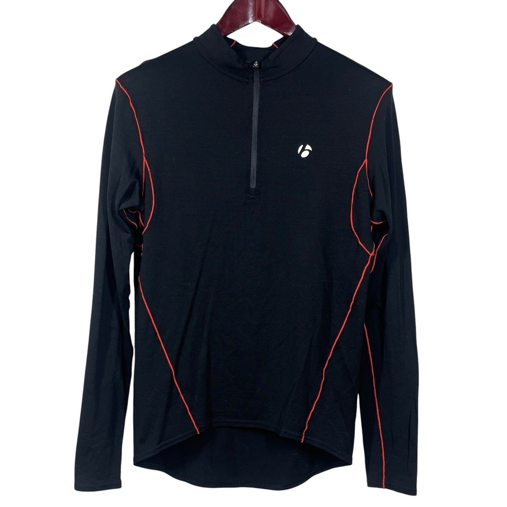 Bontrager B3 1/4 Zip Merino Wool Baselayer Mens L Black Long Sleeve